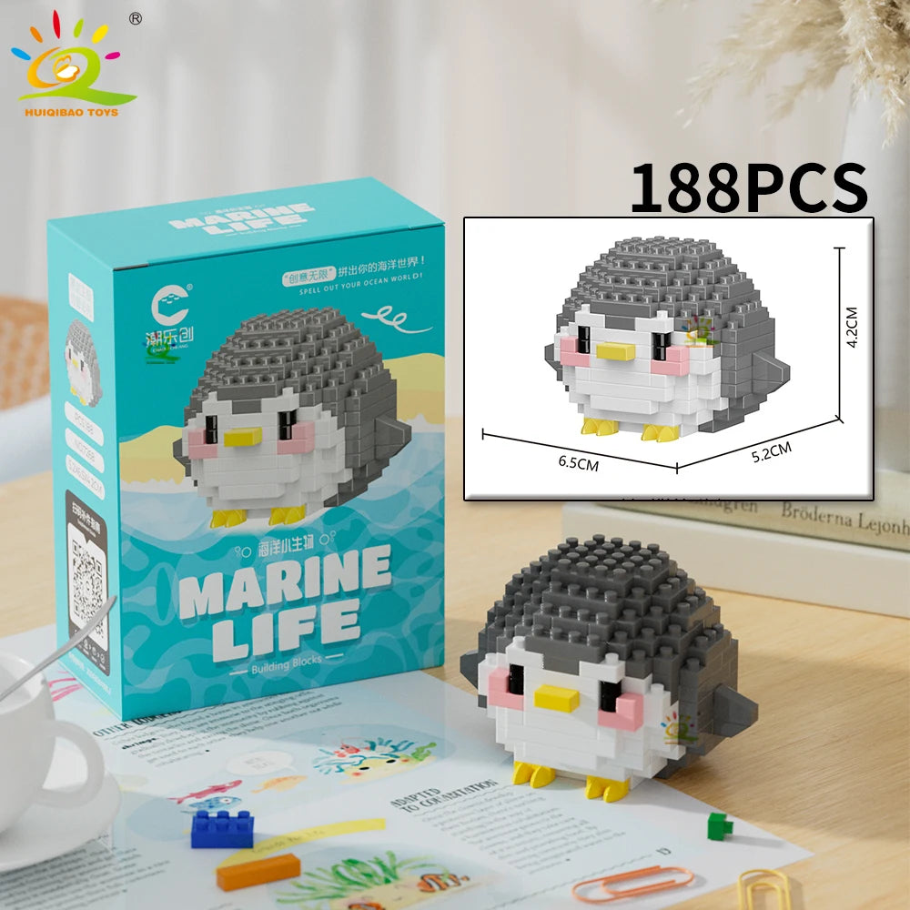 PENDRA Cute Shark Micro Building Set