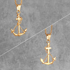 PENDRA Golden Anchor Boyfriend Steel Necklace