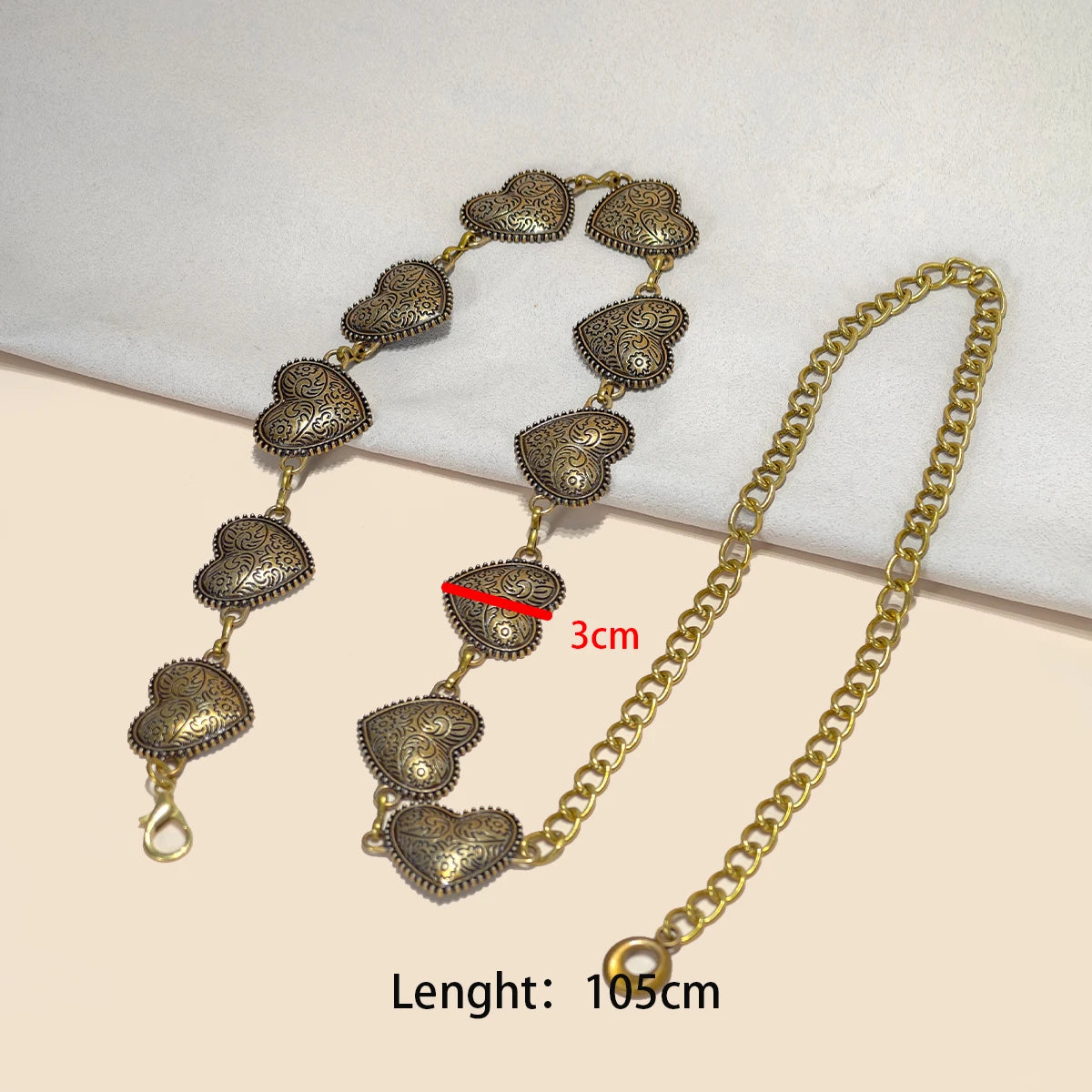 Retro style women's metal waist chain Punk accessories Decorative circle carved chain belt high-Quality Dress Jeans Waistband