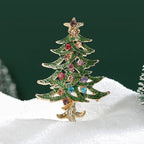 PENDRA Noelina Enamel Rhinestone Christmas Tree Brooch