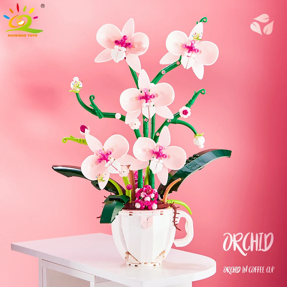 PENDRA Orchid Rose Floral Building Set