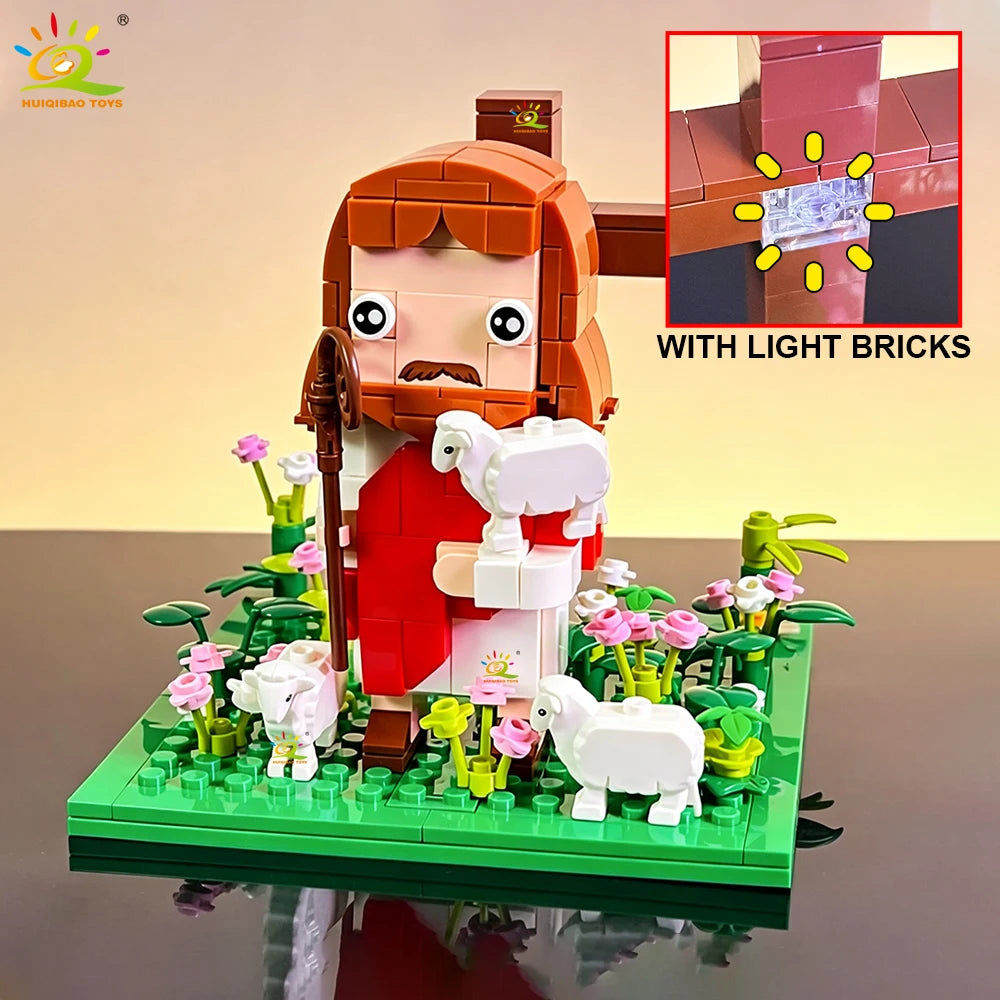 PENDRA Cartoon Jesus Garden Building Set