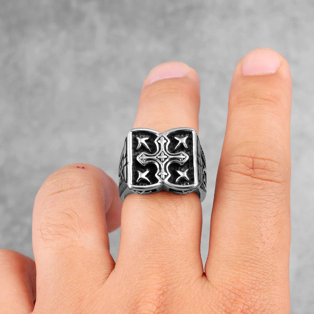 PENDRA Cross Faith Lucky Steel Ring