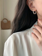 PENDRA Hollow Out Flower Hoop Earrings