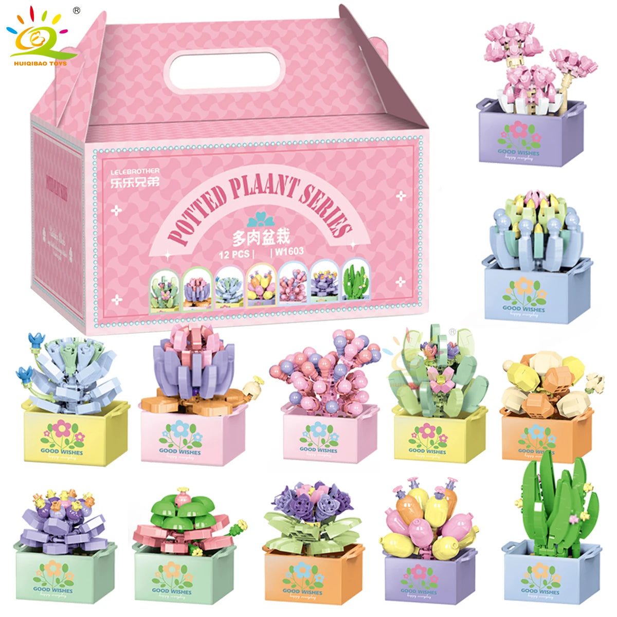 PENDRA Succulent Potted Floral Building Set