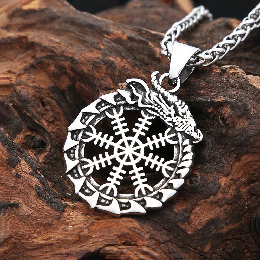 PENDRA Ouroboros Viking Dragon Snake Pendant Necklace