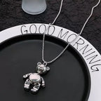 PENDRA Poohbear Stainless Steel Bear Pendant Necklace