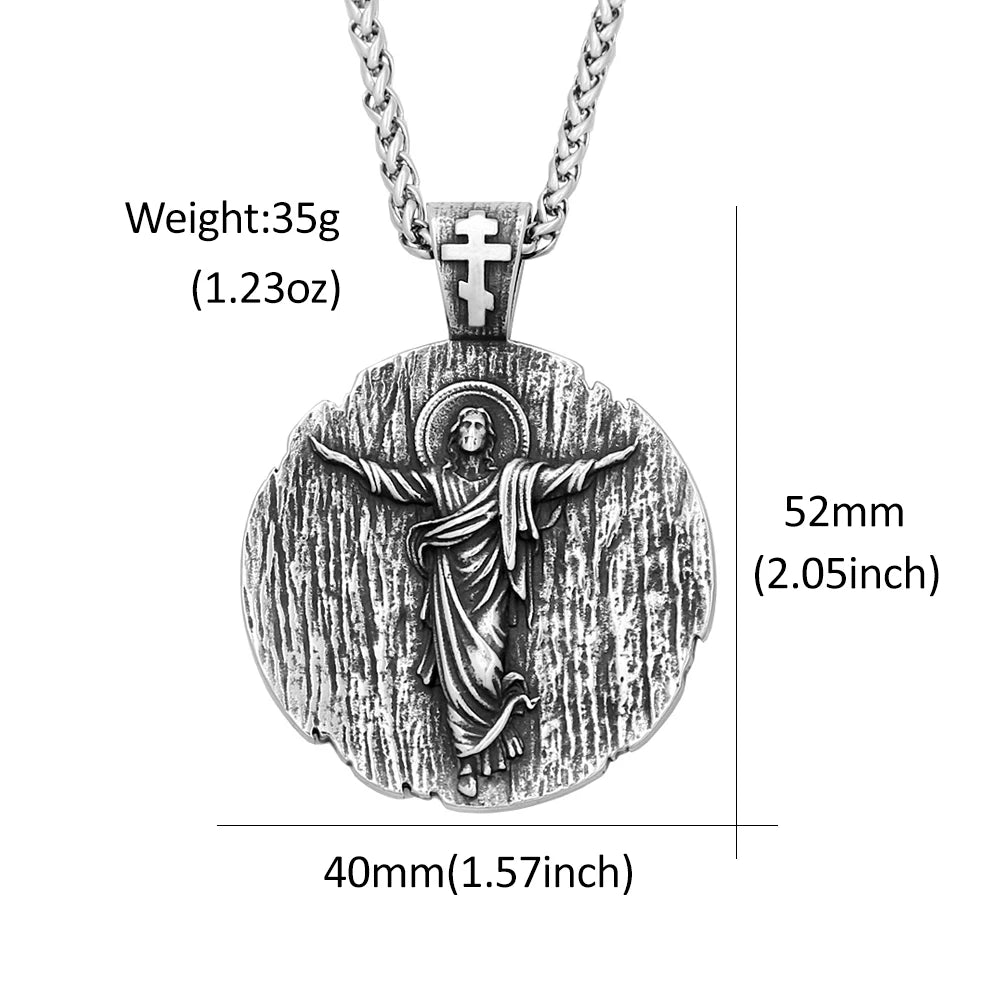 PENDRA Jesusround Christian Jesus Round Pendant