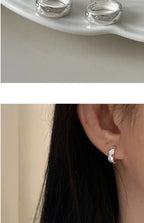 VENTFILLE 925 Sterling Silve Star Hoop Earring for Women Zircon Geometry Wide Office Versatile Jewelry Birthday Gift Dropship