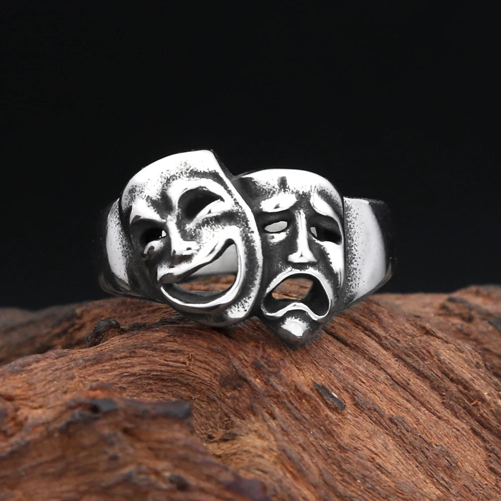 PENDRA CrySmile Stainless Steel Cry and Smile Ring