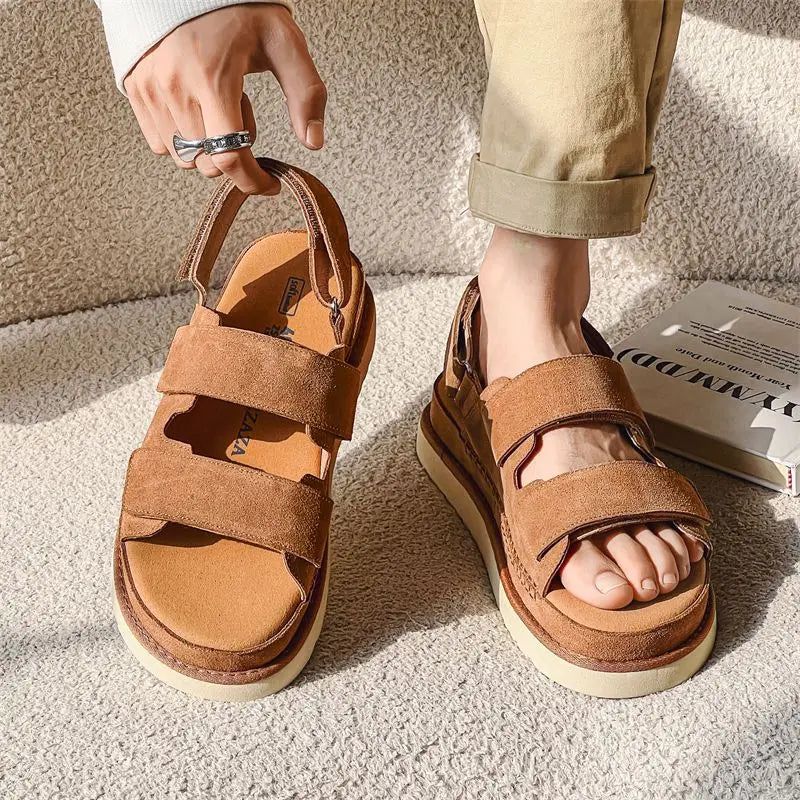 PENDRA Cowhide Non Stuffy Sandals