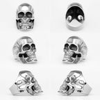 Gothic Punk Skull Stainless Steel Mens Rings Retro Trendy Domineering for Male Boyfriend Biker Jewelry Creativity Gift Wholesale