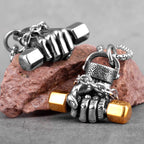 PENDRA Fitness Fist Dumbbell Steel Necklace