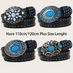 PENDRA Lunaine Leather Turquoise Buckle Western Gothic Belt