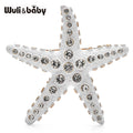 PENDRA Seastar 4-Color Enamel Rhinestone Starfish Brooch