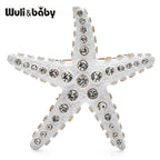 PENDRA Seastar 4-Color Enamel Rhinestone Starfish Brooch