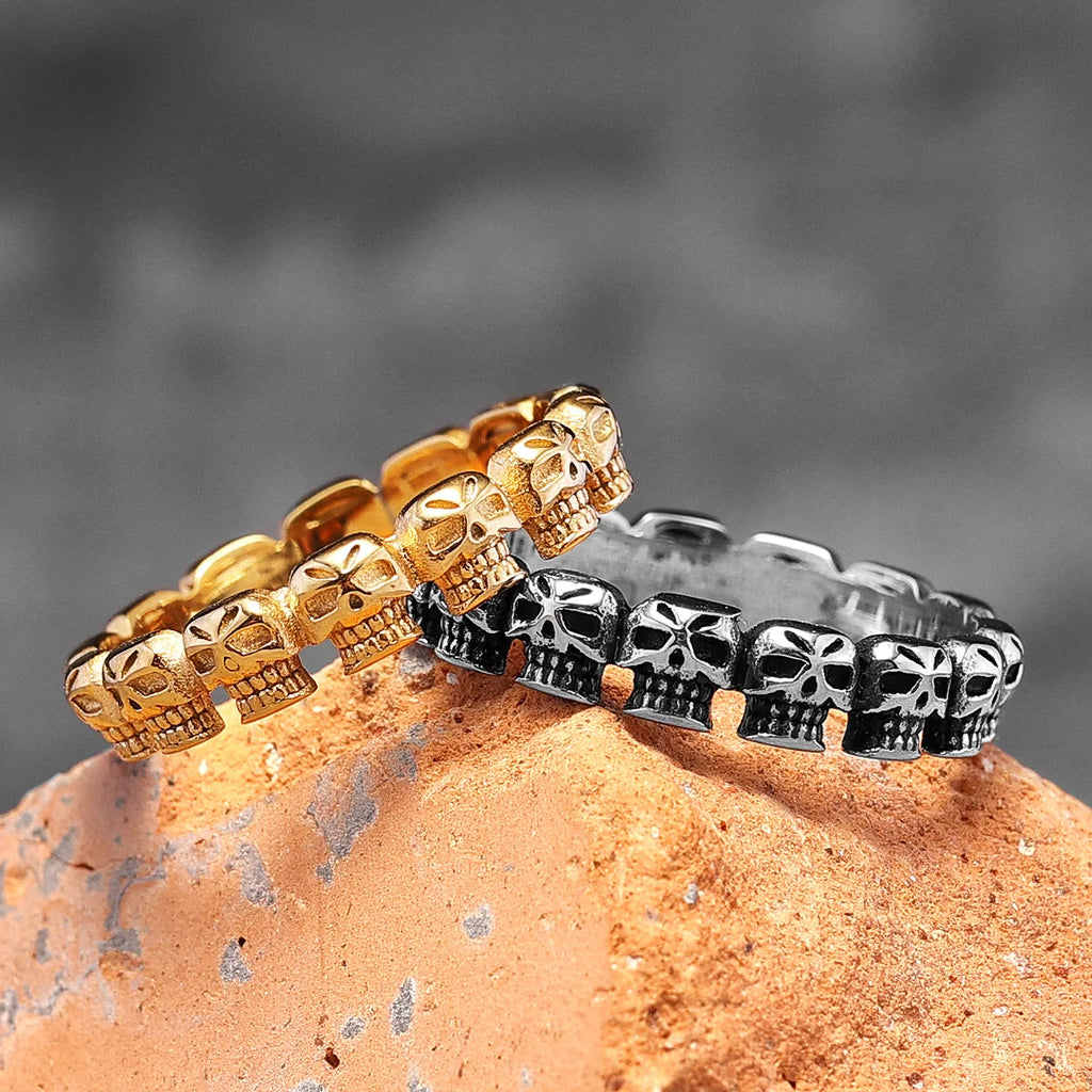 PENDRA Skull Biker Steel Ring