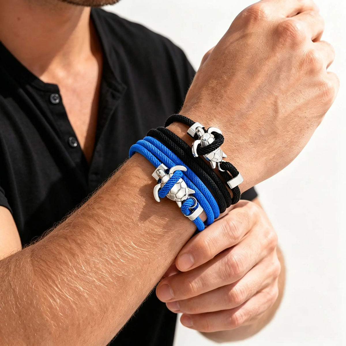 Unique Sea Turtle Rope Bracelets for Men,Multi Layer Braided Bracelet, Beach Surfer Jewelry Gift