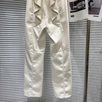 PENDRA Elastic Straight Leg PU Leather Pants