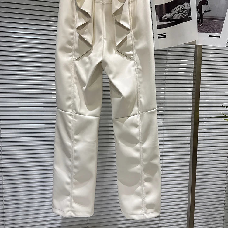 PENDRA Elastic Straight Leg PU Leather Pants