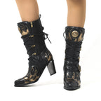PENDRA Zipper Polish Flame Boots