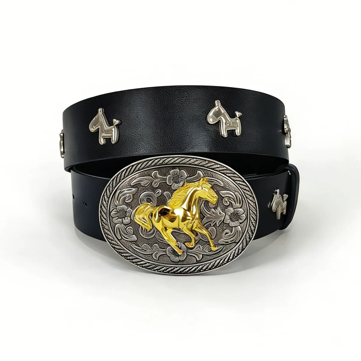 Vintage Belt Luxury Horse Punk Decoration Y2k Western Cowboy Buckle Gothic Men and Women Pu Leather Waistband Jeans Belts