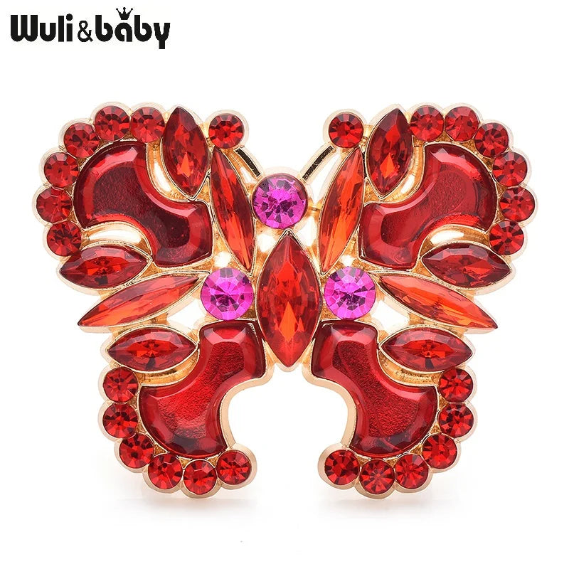 Wuli&baby New Design Butterfly Brooches For Women Unisex 3-color Luxury Insects Party Office Brooch Pins Gifts