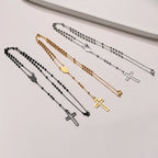 PENDRA Cross Mary Rosary Necklace
