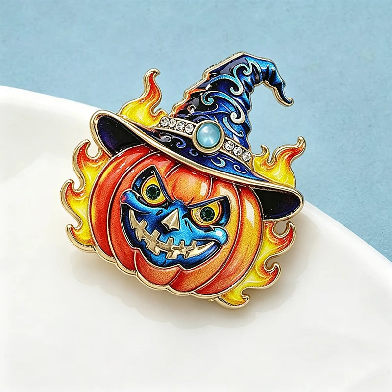 PENDRA Witchlight Pumpkin Lantern Brooch