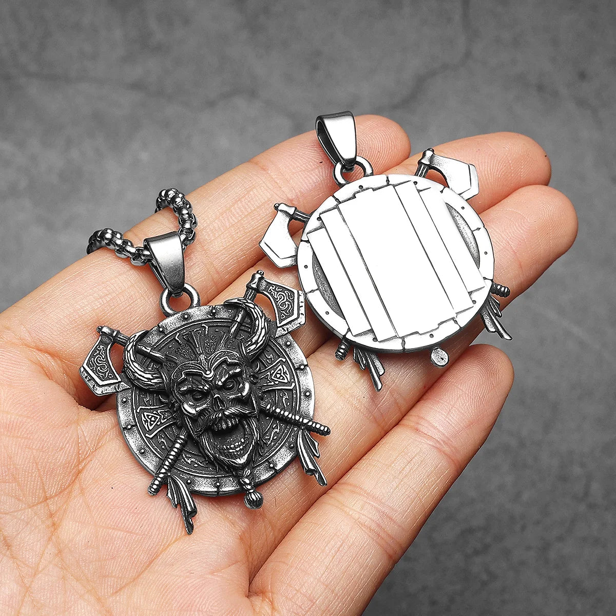 Viking Pirates Patron Saint Men Necklaces Stainless Steel Pendant Chain Women Punk Fashion Jewelry Accessories Gifts Wholesale