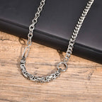 Punk Splicing Byzantine Necklaces for Men,Stainless Steel Cuban Chain Collars,Chunky Trendy Male Jewelry Gift