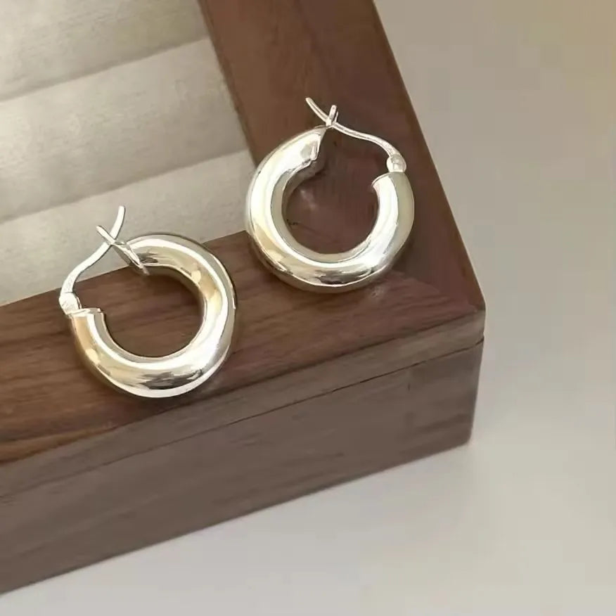VENTFILLE 925 Sterling Silver CZ Star Moon Asymmetric Hoop Earrings for Women Girls Gold Silver Color Party Jewelry Gifts