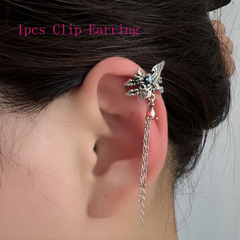 VENTFILLE Silver Color Tassel Ear Clip for Women Asymmetrical Trendy Party Jewelry 925 Stamp Birthday Gifts Dropship Wholesale