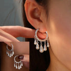 PENDRA Black Agate Geometry Sterling Earrings
