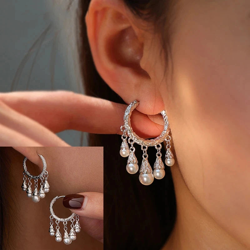 VENTFILLE 925 Sterling Silver Black Agate Earring for Women Geometry Water Droplets Versatile Design Gift Jewelry Dropshipping