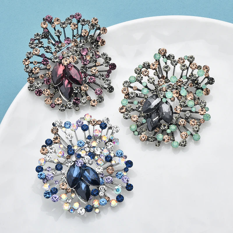 PENDRA Crystalia Luxury Crystal Flower Brooch