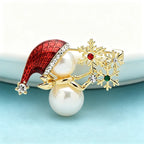 PENDRA Enamel Snowflake Snowman New Brooch