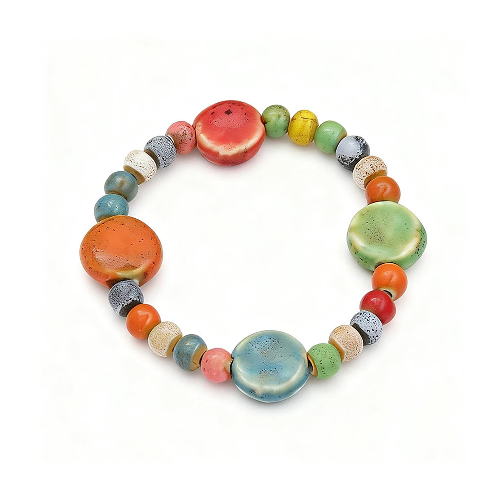 PENDRA Ceramica Colorful Handmade Boho Beaded Bracelet