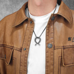 PENDRA Troll Cross Ancient Steel Necklace