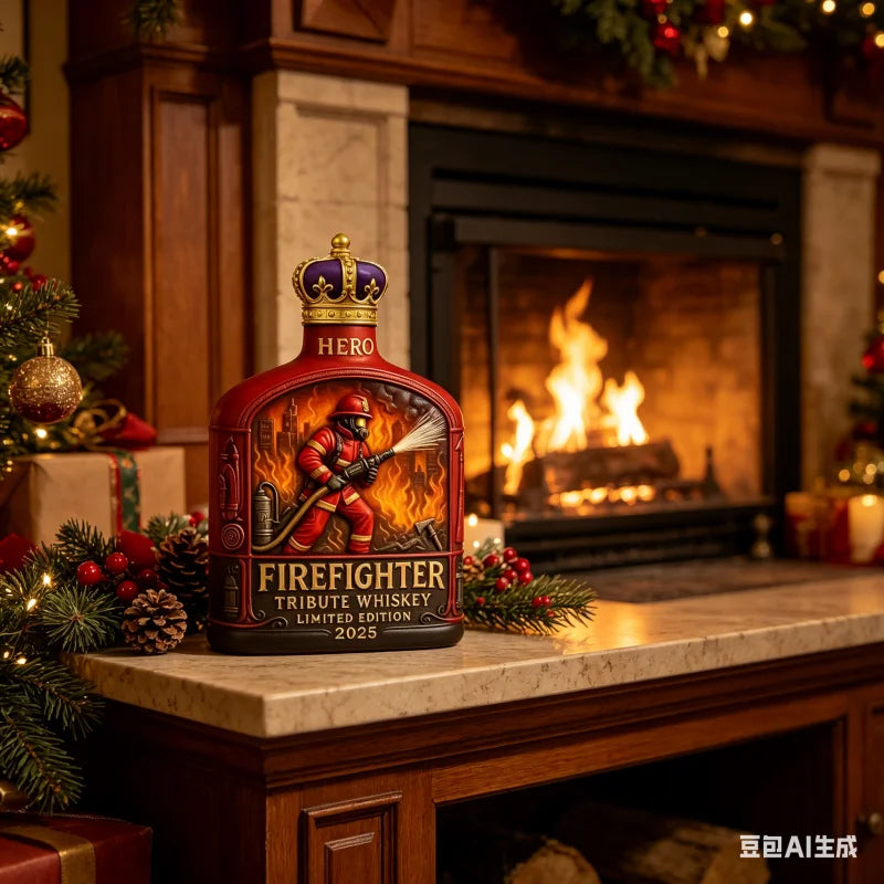 2026 Limited Edition Firefighter Whiskey Decanter Hero Tribute Design Bar Decor Collectible Ornament