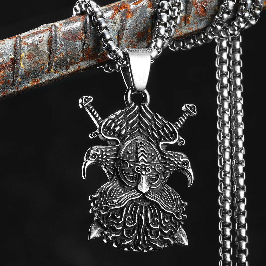 Viking Pirates Crow Men Necklaces Stainless Steel Pendant Chain Women Punk Fashion Jewelry New In Accessories Gifts Wholesale