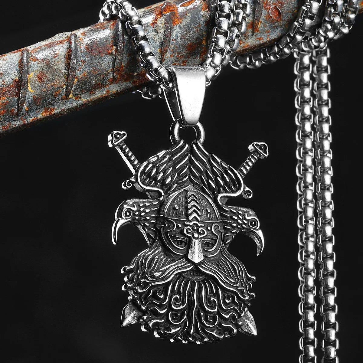 Viking Pirates Crow Men Necklaces Stainless Steel Pendant Chain Women Punk Fashion Jewelry New In Accessories Gifts Wholesale
