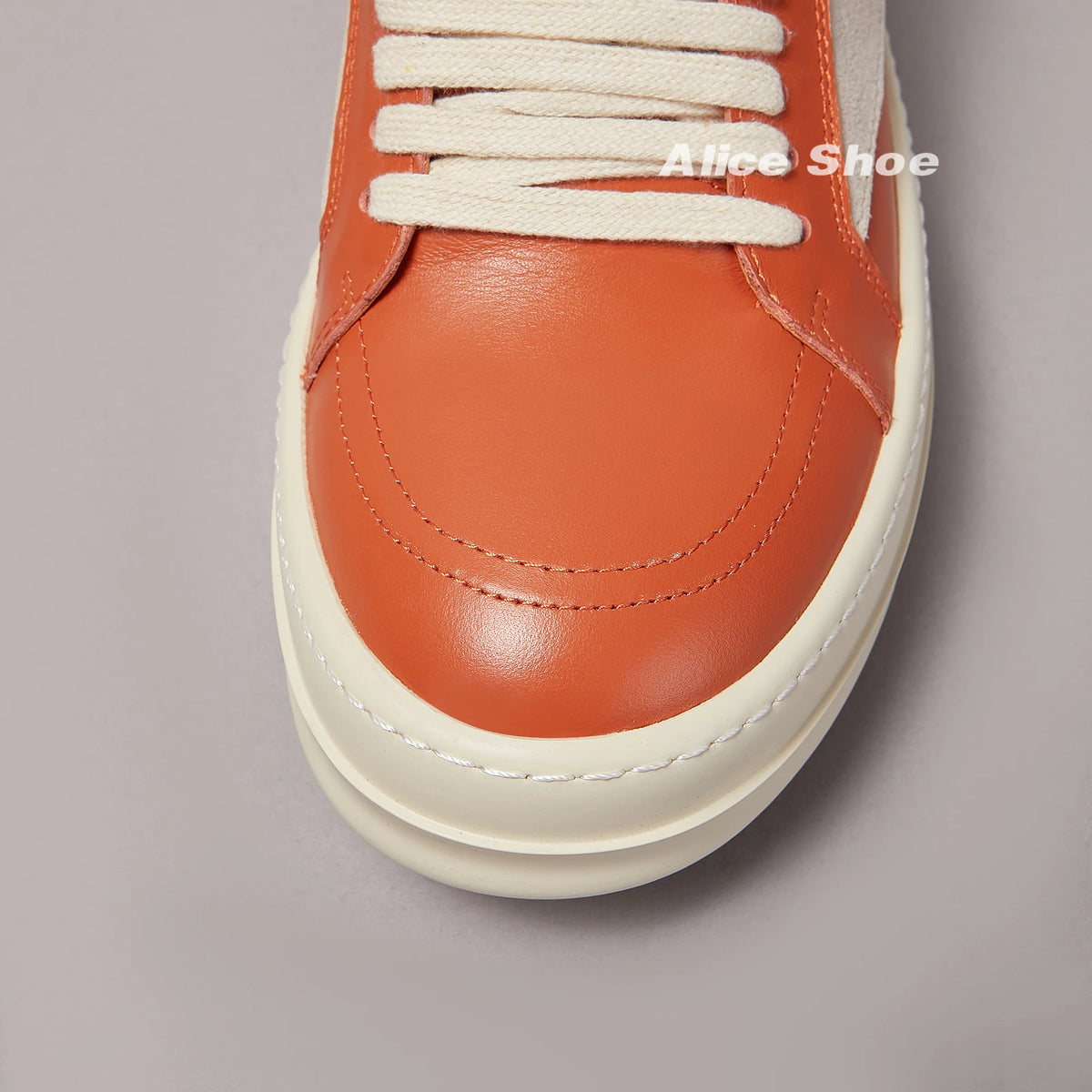PENDRA Retro Flame Orange Low-Top Thick-Sole Lift Sneakers