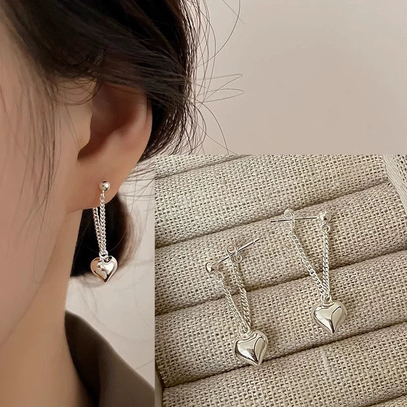 VENTFILLE 925 Sterling Silver  Double Chain Tassel Stud Earrings For Women Minimalist Birthday Gift Party Jewelry 2021 New