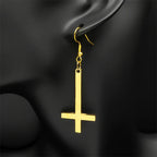 PENDRA Invertedcross Gothic Drop Earrings