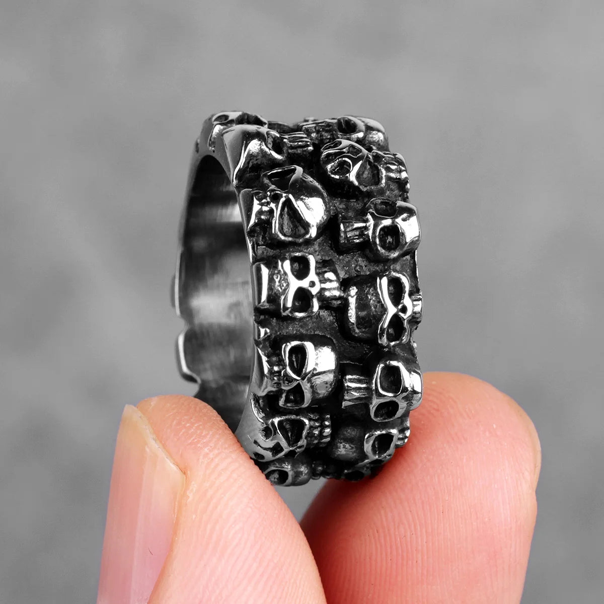 PENDRA Rock Domineering Multiple Steel Ring