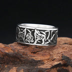PENDRA Wolfduo Nordic Double Wolf Ring