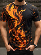 PENDRA Sports Flame Print T-Shirt