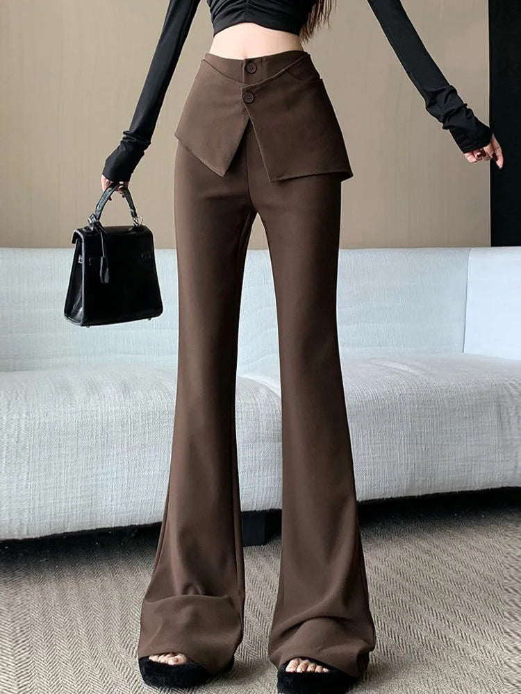 PENDRA Waist Micro Flare Fake Pants