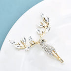 PENDRA Lucky Deer Rhinestone Animal Brooch